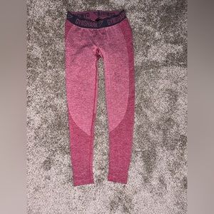 Gymshark Compression Legging Womens Small Pink Slim Fit Elastic Waist Pull On